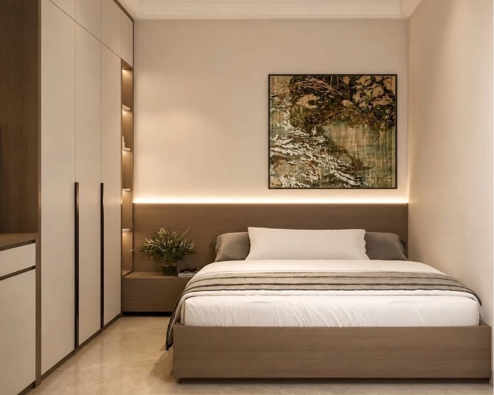 Mẫu thiết kế nội thất phòng ngủ nhà phố theo phong cách hiện đại